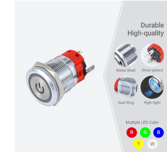 interruptor de tecla 3a de 19mm